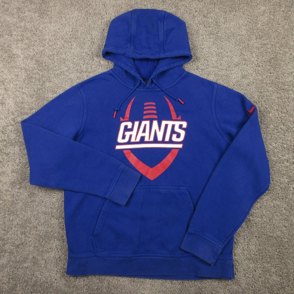 New York Giants Sweater Mens Medium Blue Nike Fleece Pullover Hoodie Sweatshirt